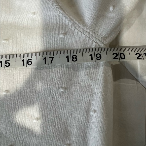 Talbots White Textured Bubble Polka Dots Sweater Size LP - Picture 6 of 7